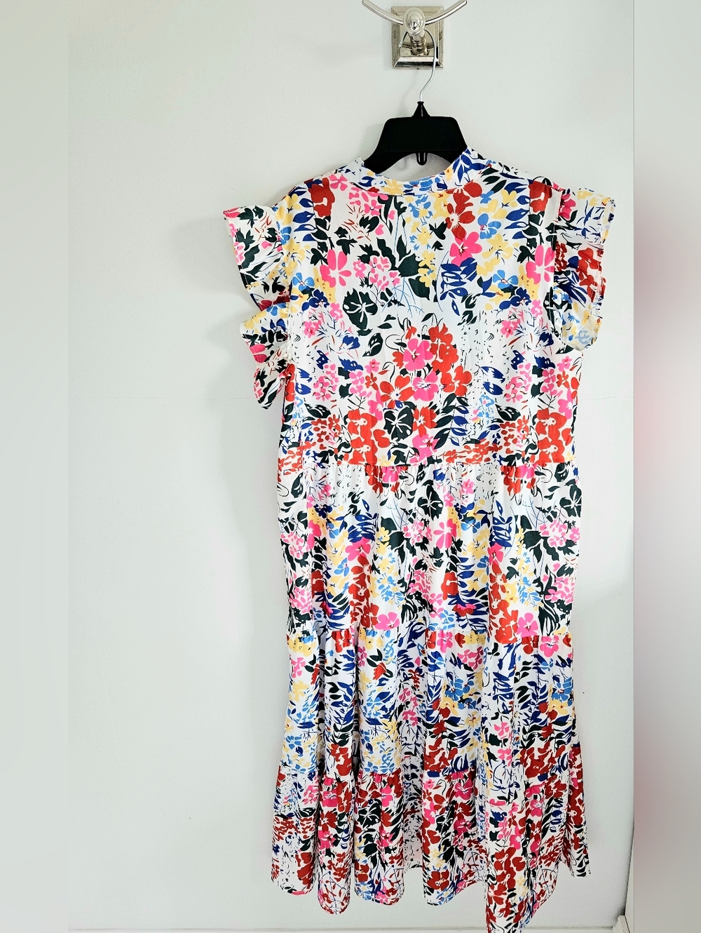 Floral Maxi Dress Bright Red, Yellow, Blue Colorway - Picture 4 of 4